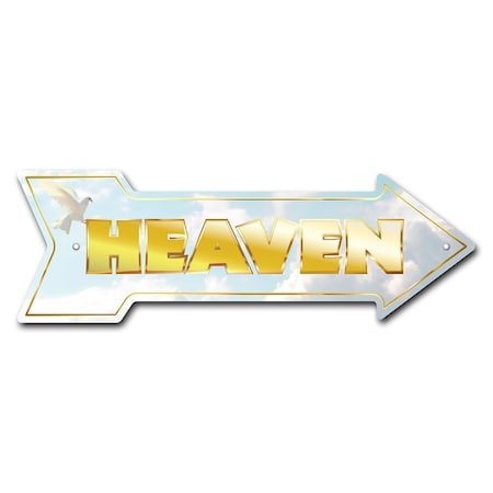 Signmission Heaven Arrow Sign Funny Home Decor 30in Wide P-ARROW10-999826